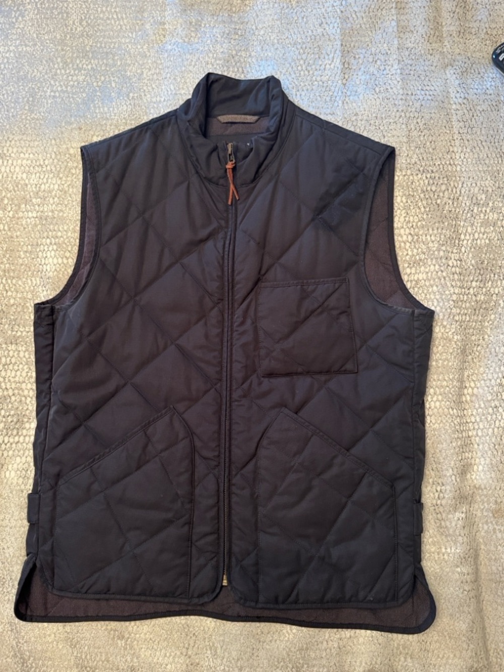 J. Crew Quilted Sussex Vest in Black Medium